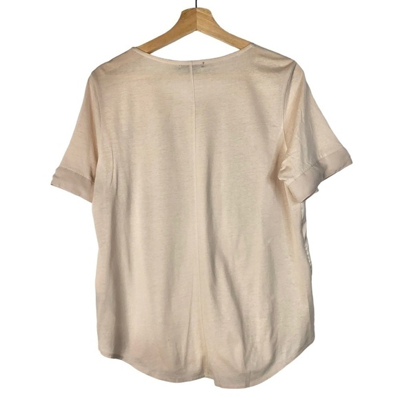 J. Crew Blush Pink Seamed Panel Short Sleeve Top M - Picture 2 of 4